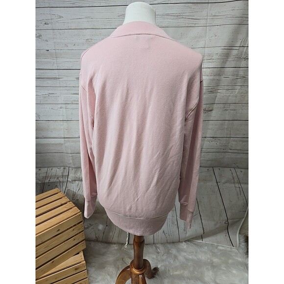 ATHLETA PINK PURANA V-NECK WRAP SWEATSHIRT Women's S Soft Tencel Modal Stretch - Picture 2 of 7